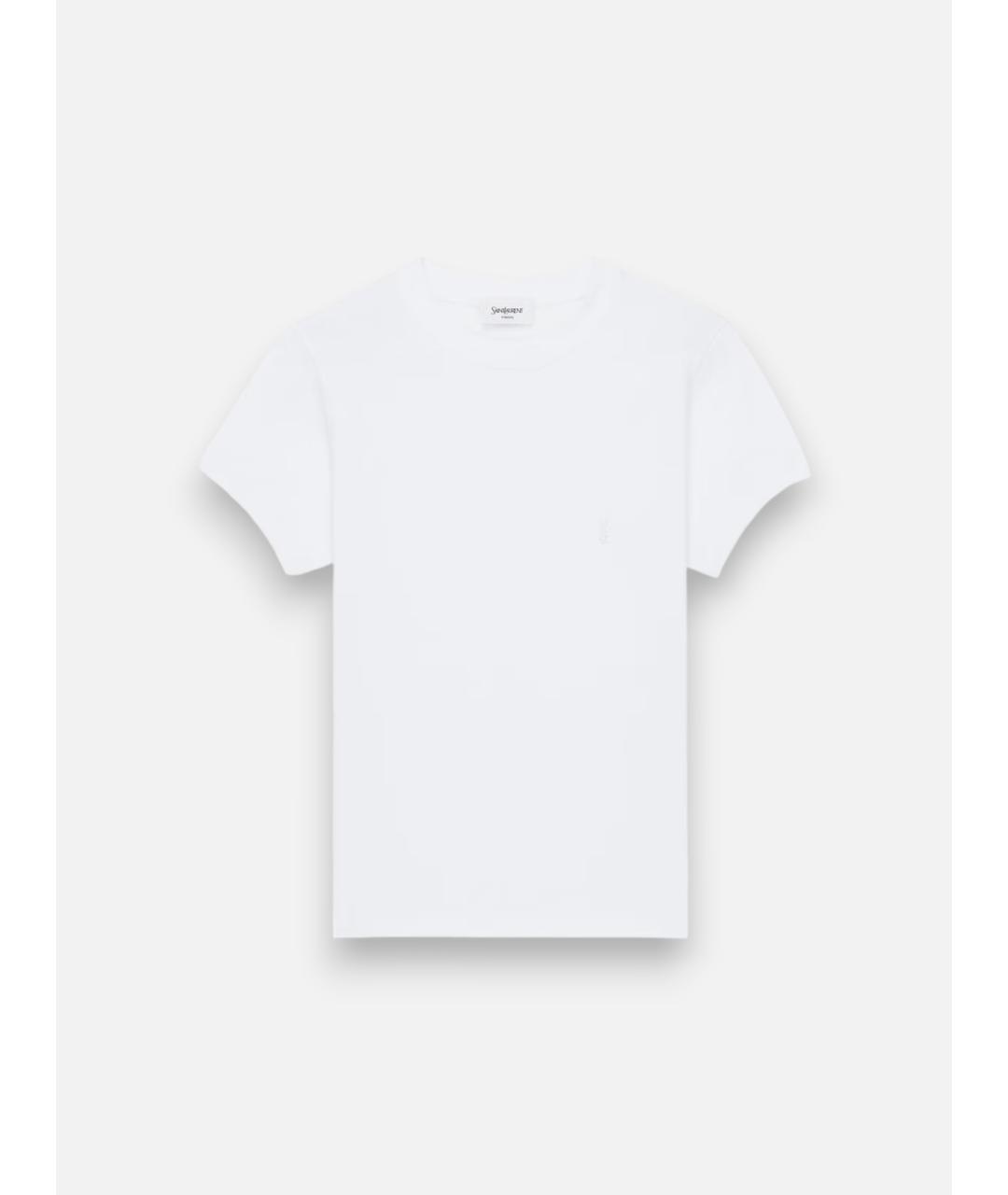 SAINT LAURENT Белая хлопковая футболка, фото 3
