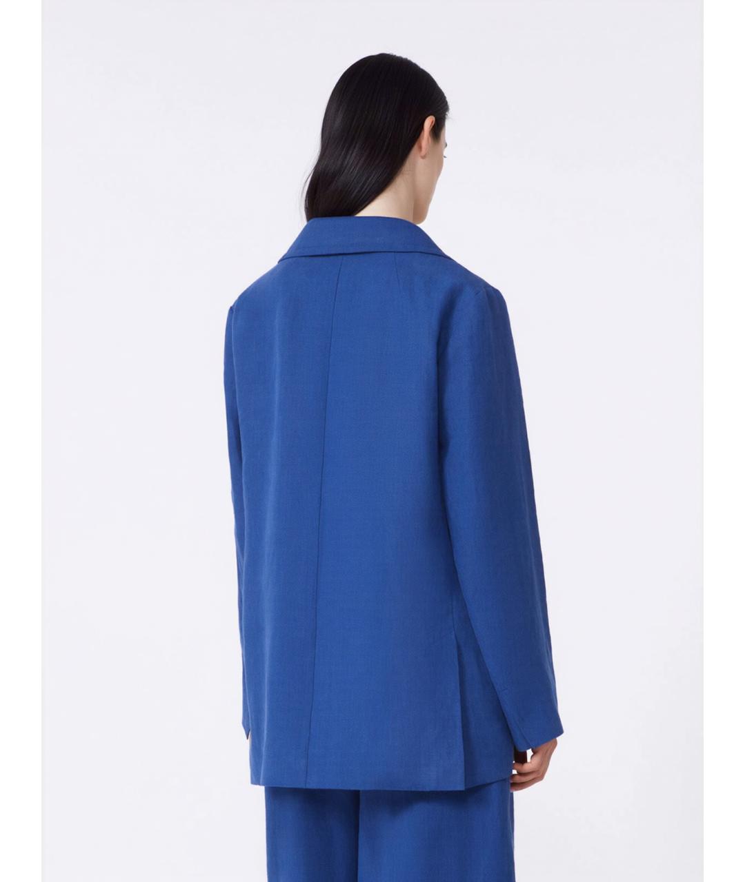 'S MAX MARA Синяя льняная куртка, фото 3