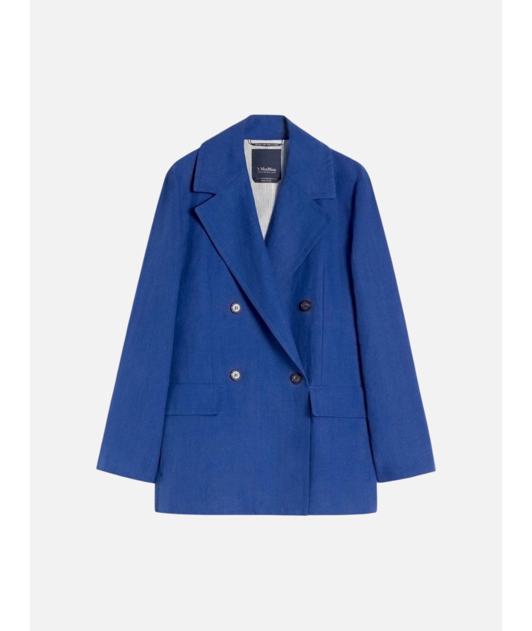 'S MAX MARA Синяя льняная куртка, фото 1