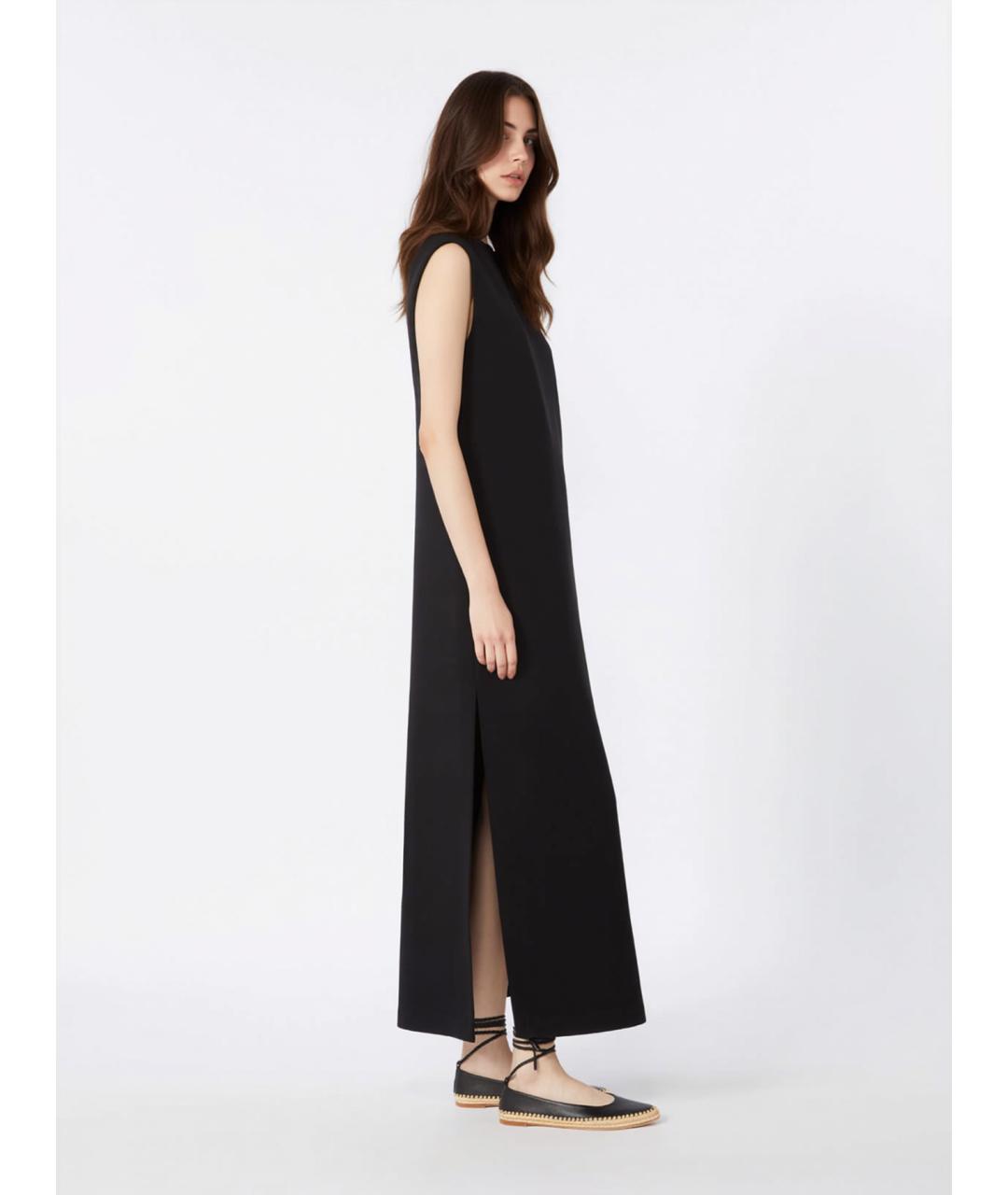 'S MAX MARA Черное хлопковое повседневное платье, фото 4