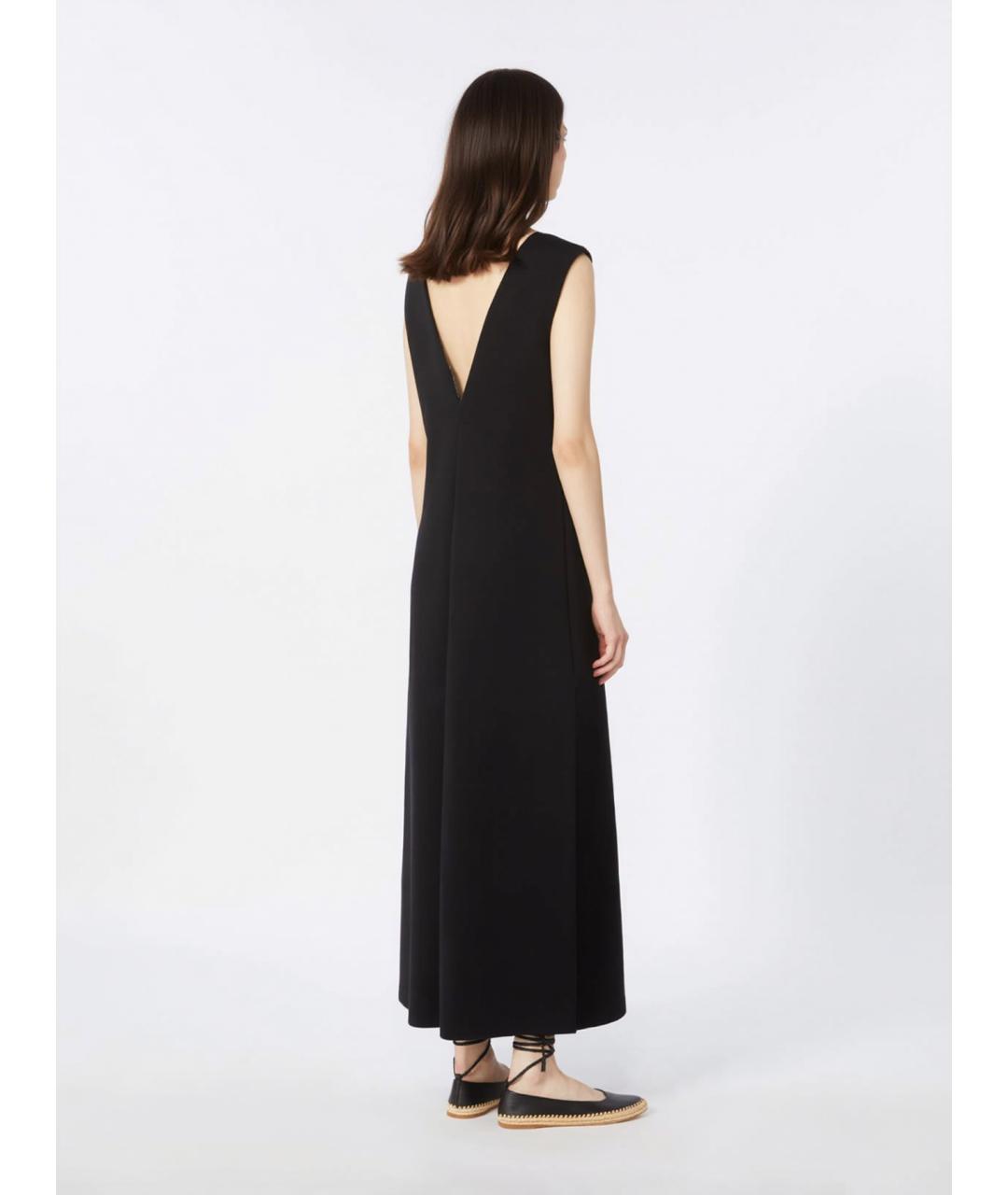 'S MAX MARA Черное хлопковое повседневное платье, фото 3