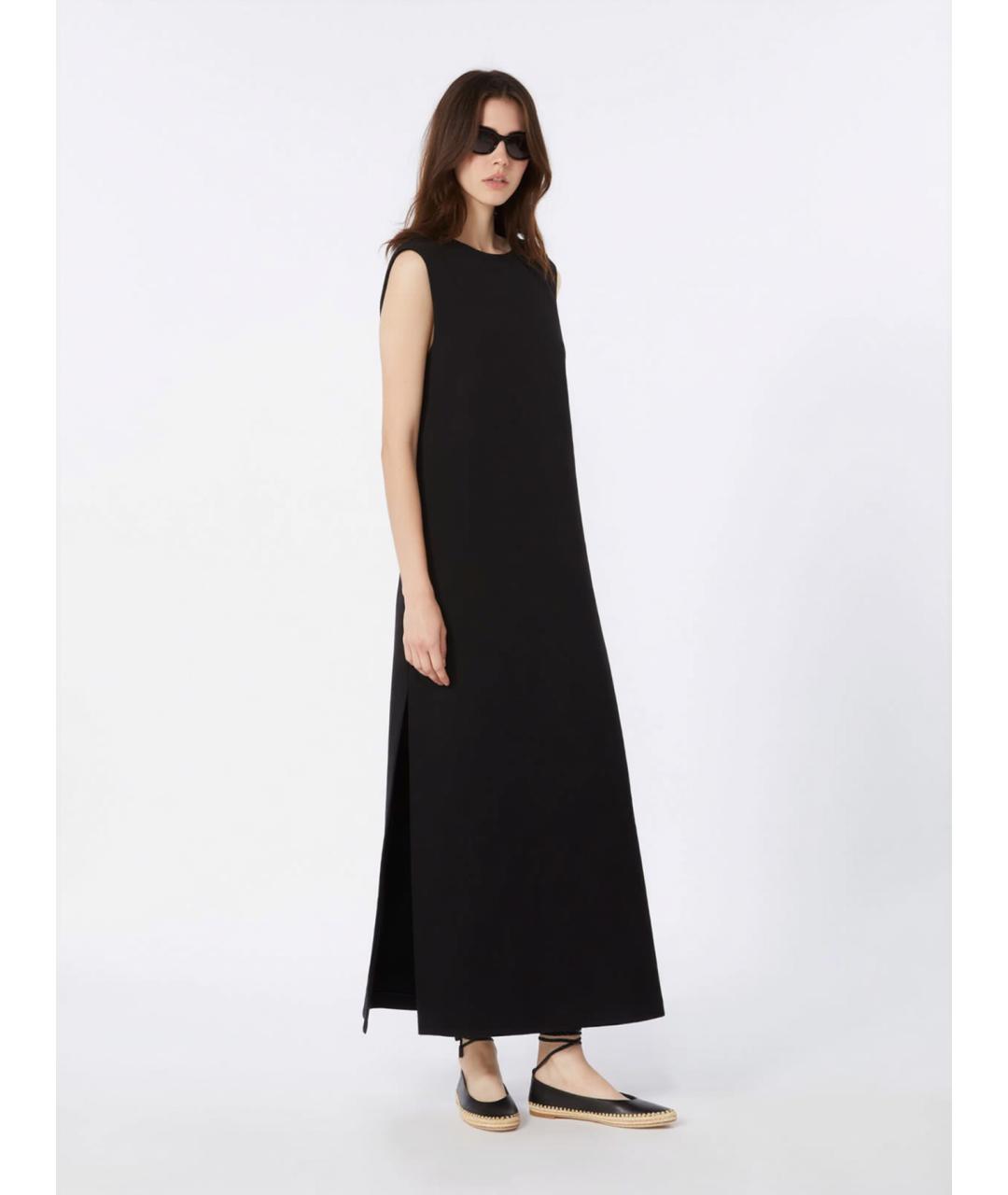 'S MAX MARA Черное хлопковое повседневное платье, фото 2