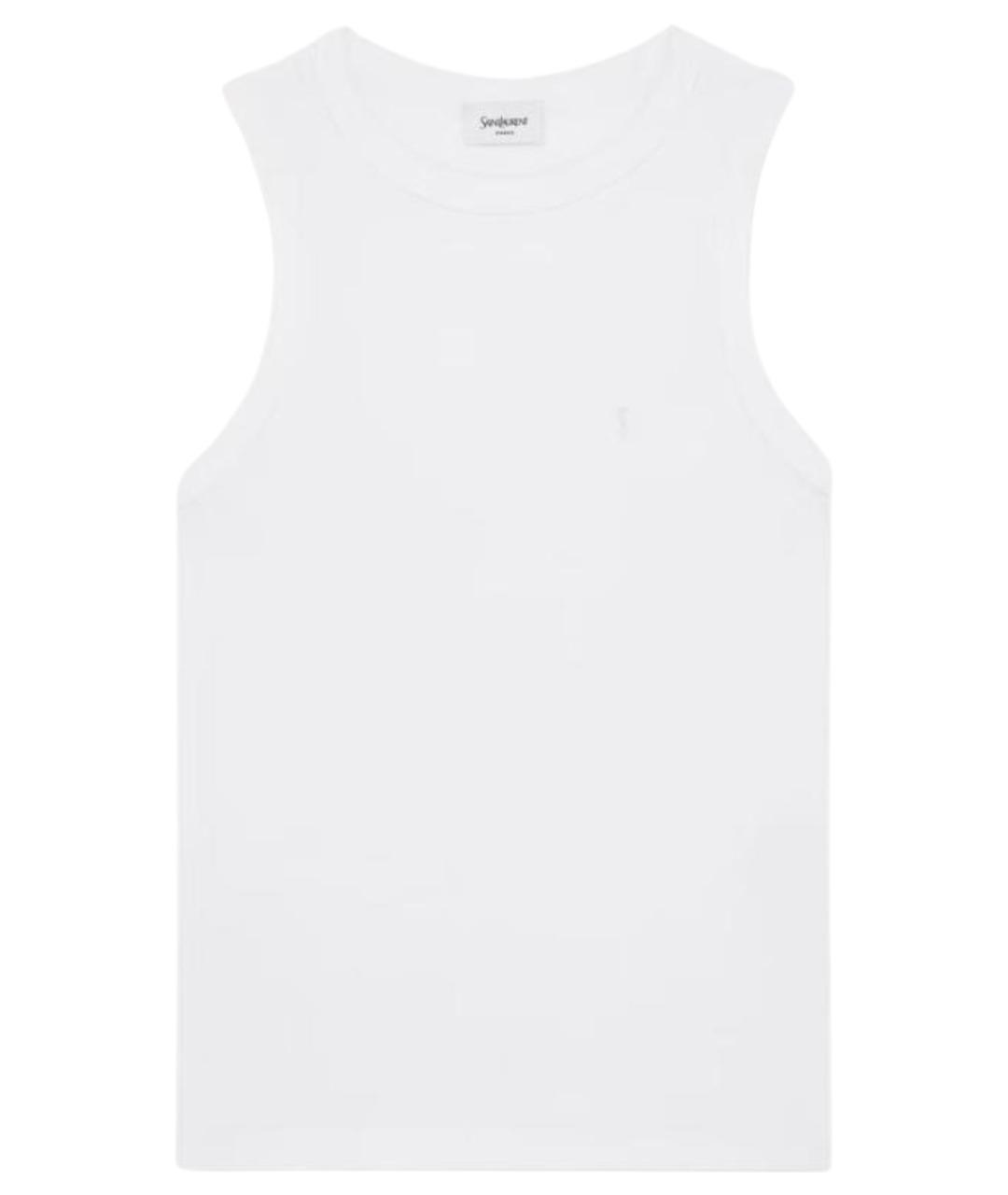 SAINT LAURENT Белая хлопковая майка, фото 1