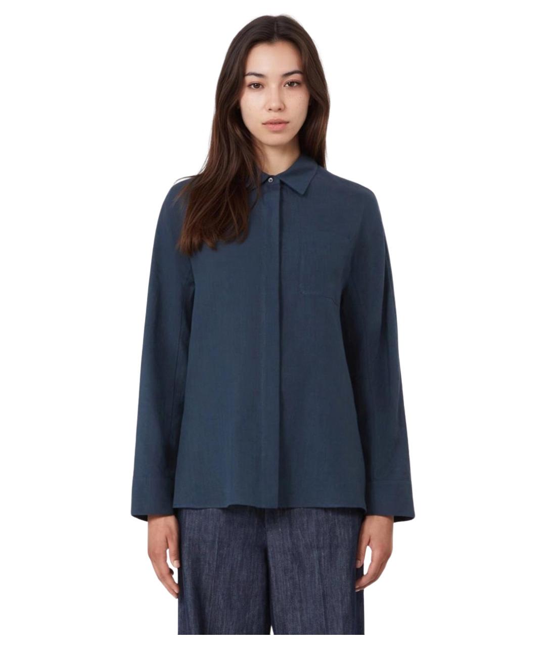 'S MAX MARA Синяя льняная рубашка, фото 3