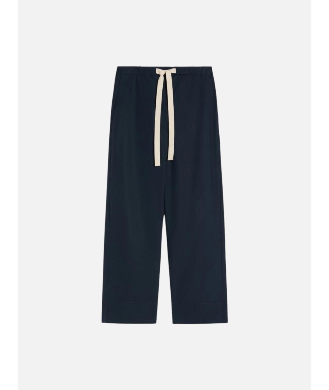'S MAX MARA Темно-синие хлопковые прямые брюки, фото 1