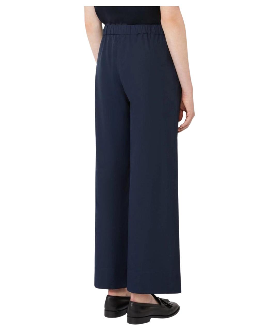 'S MAX MARA Темно-синие хлопковые прямые брюки, фото 4