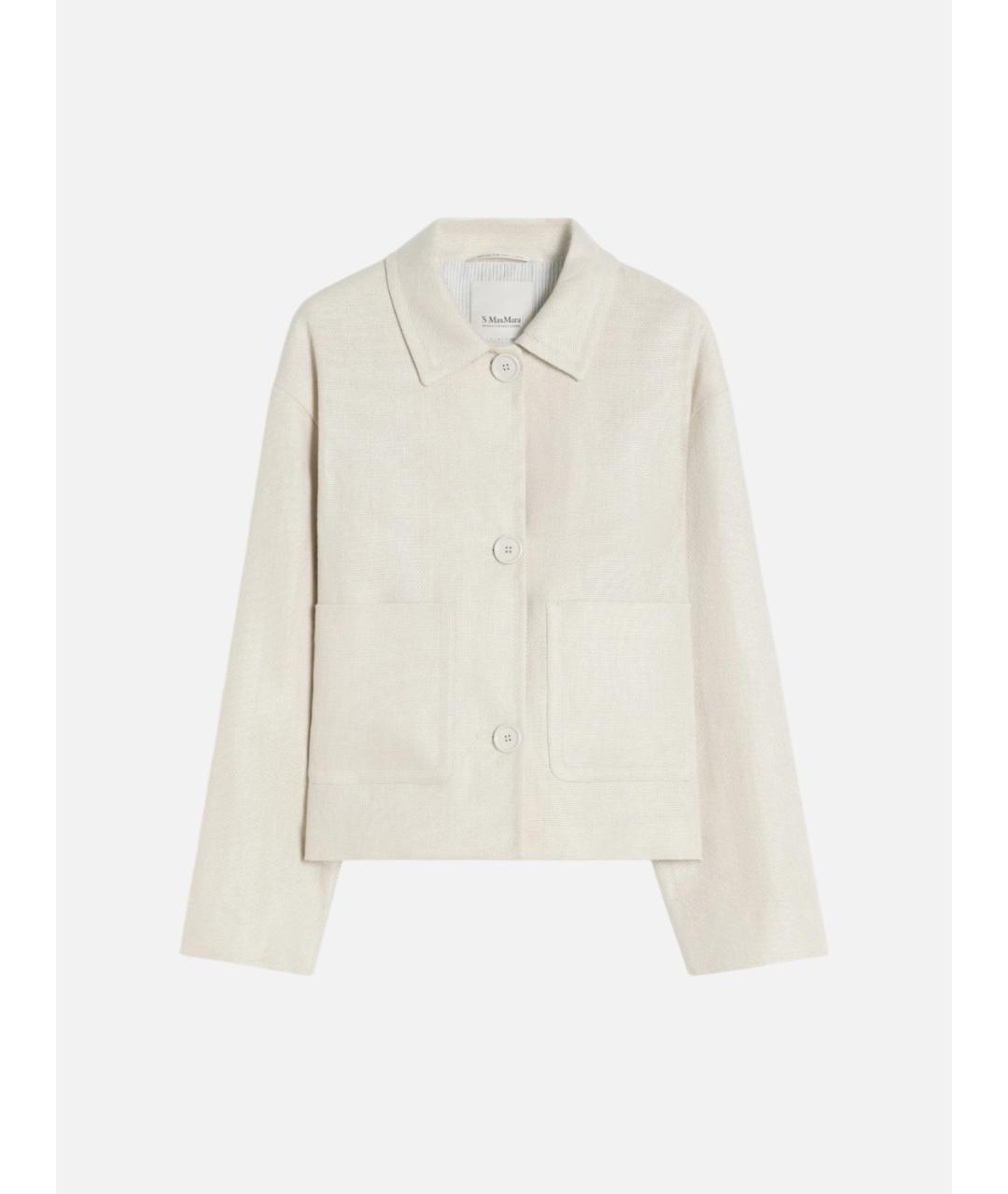 'S MAX MARA Белая льняная куртка, фото 1