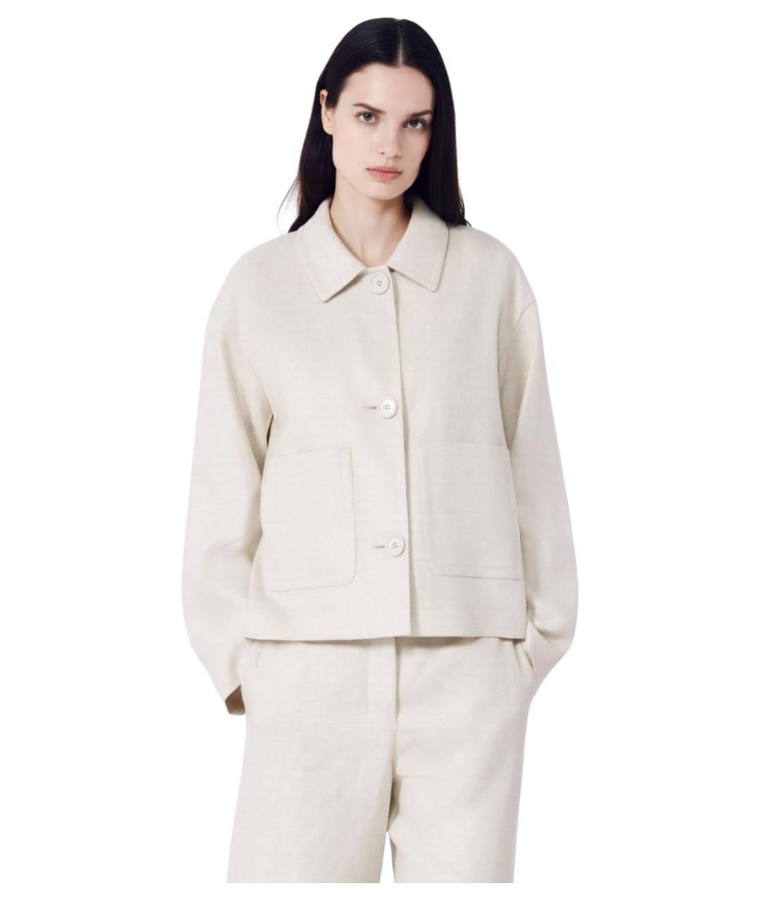 'S MAX MARA Белая льняная куртка, фото 3