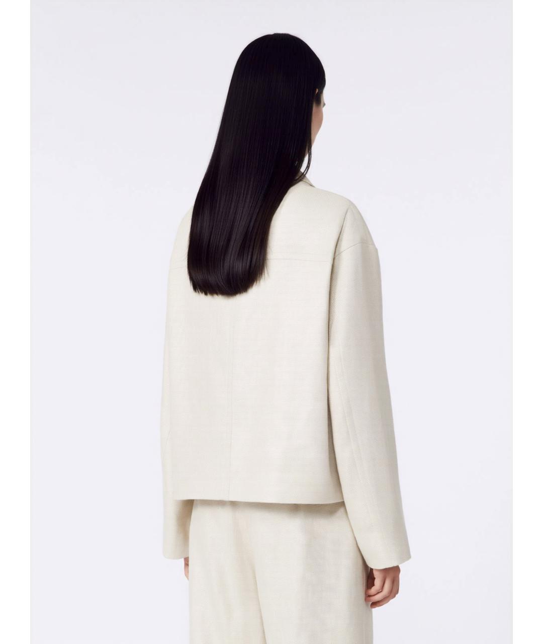 'S MAX MARA Белая льняная куртка, фото 4