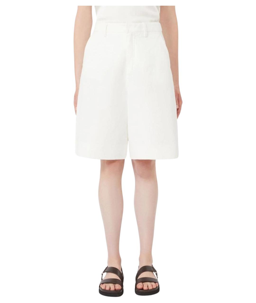 'S MAX MARA Белые хлопковые шорты, фото 3