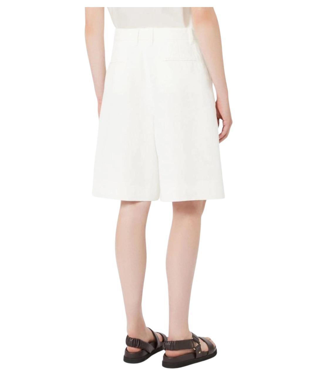 'S MAX MARA Белые хлопковые шорты, фото 4