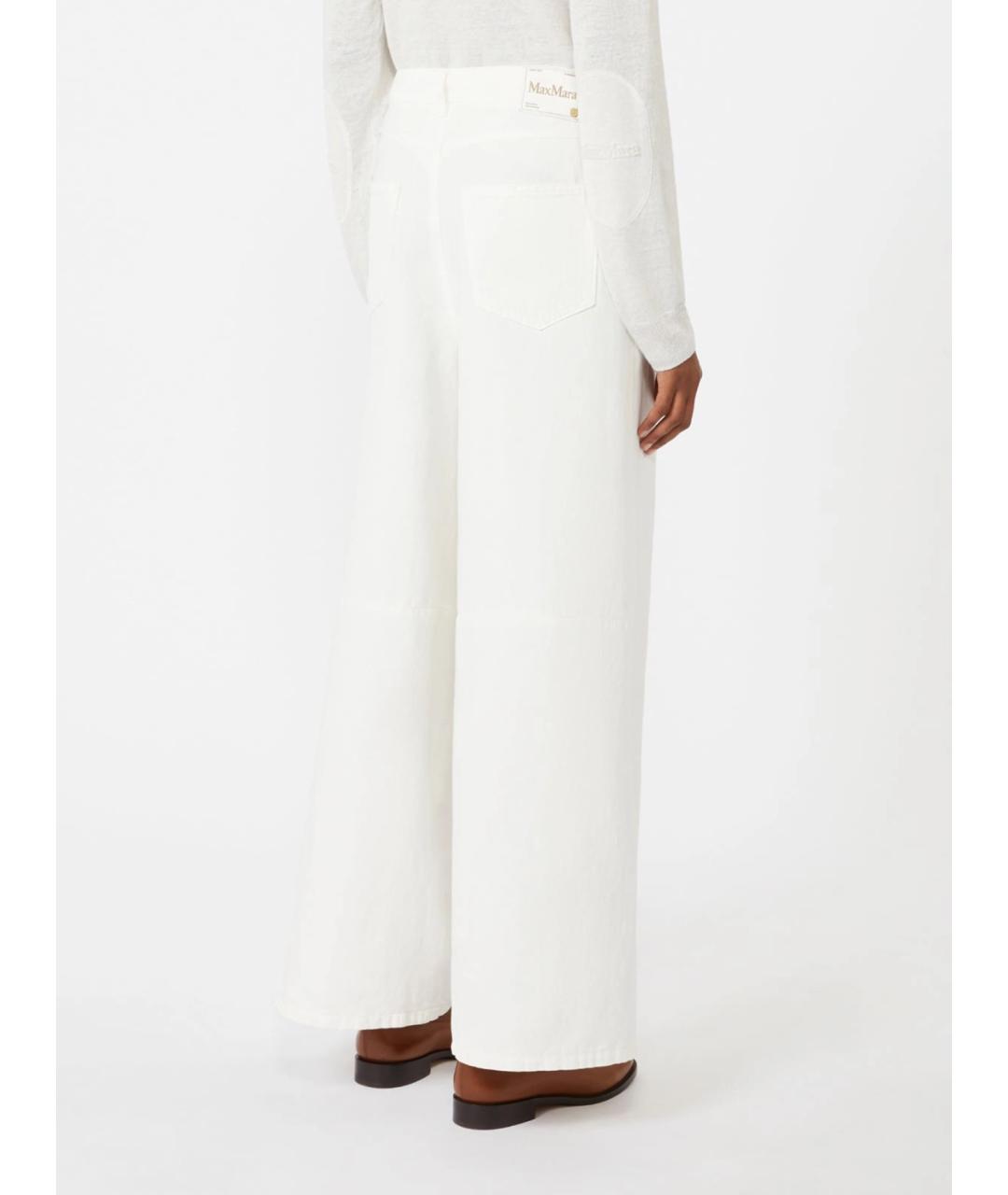 'S MAX MARA Белые хлопковые брюки широкие, фото 4