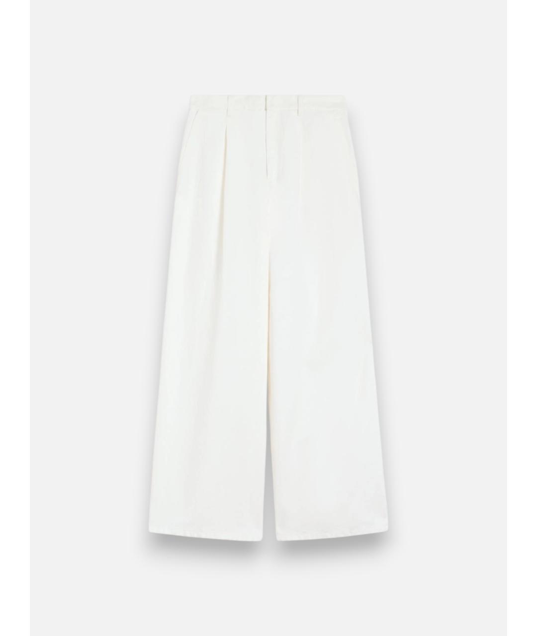 'S MAX MARA Белые хлопковые брюки широкие, фото 1