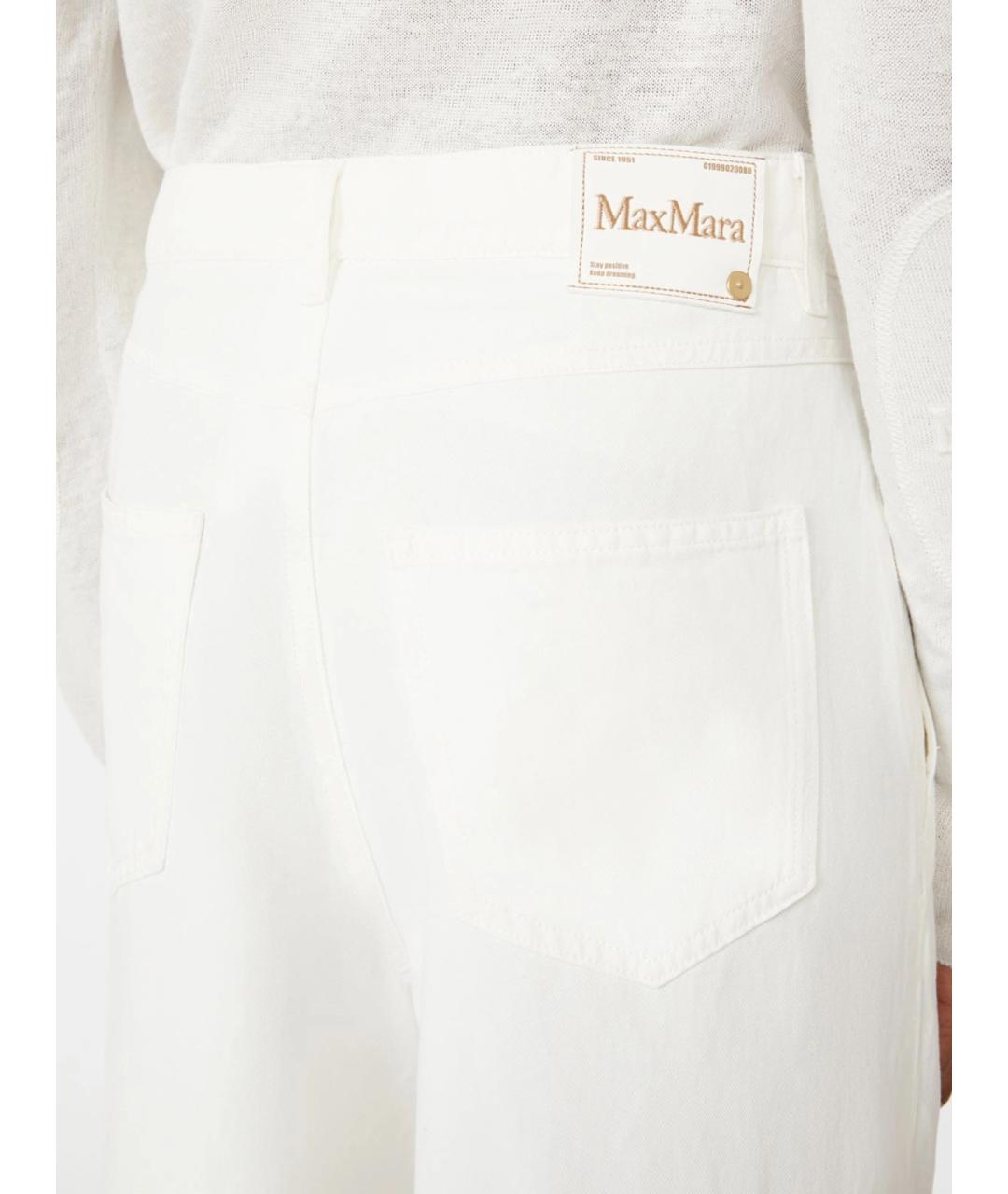 'S MAX MARA Белые хлопковые брюки широкие, фото 5