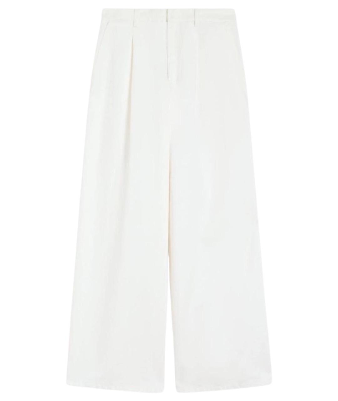 'S MAX MARA Белые хлопковые брюки широкие, фото 1