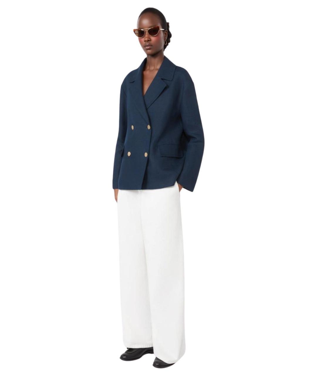 'S MAX MARA Белые хлопковые брюки широкие, фото 2