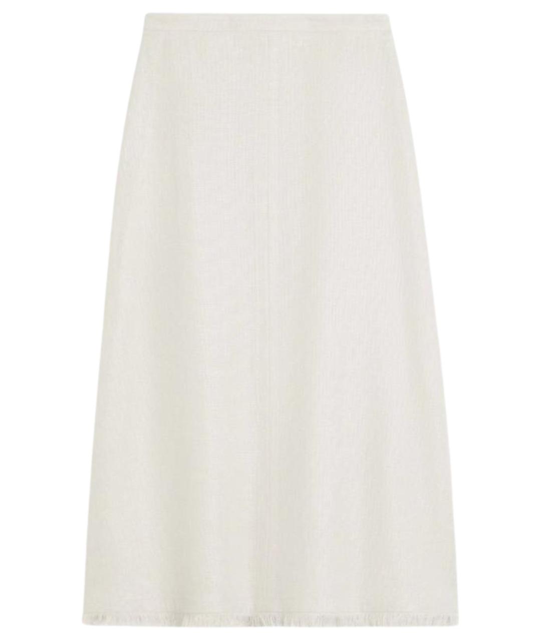 'S MAX MARA Белая льняная юбка миди, фото 1