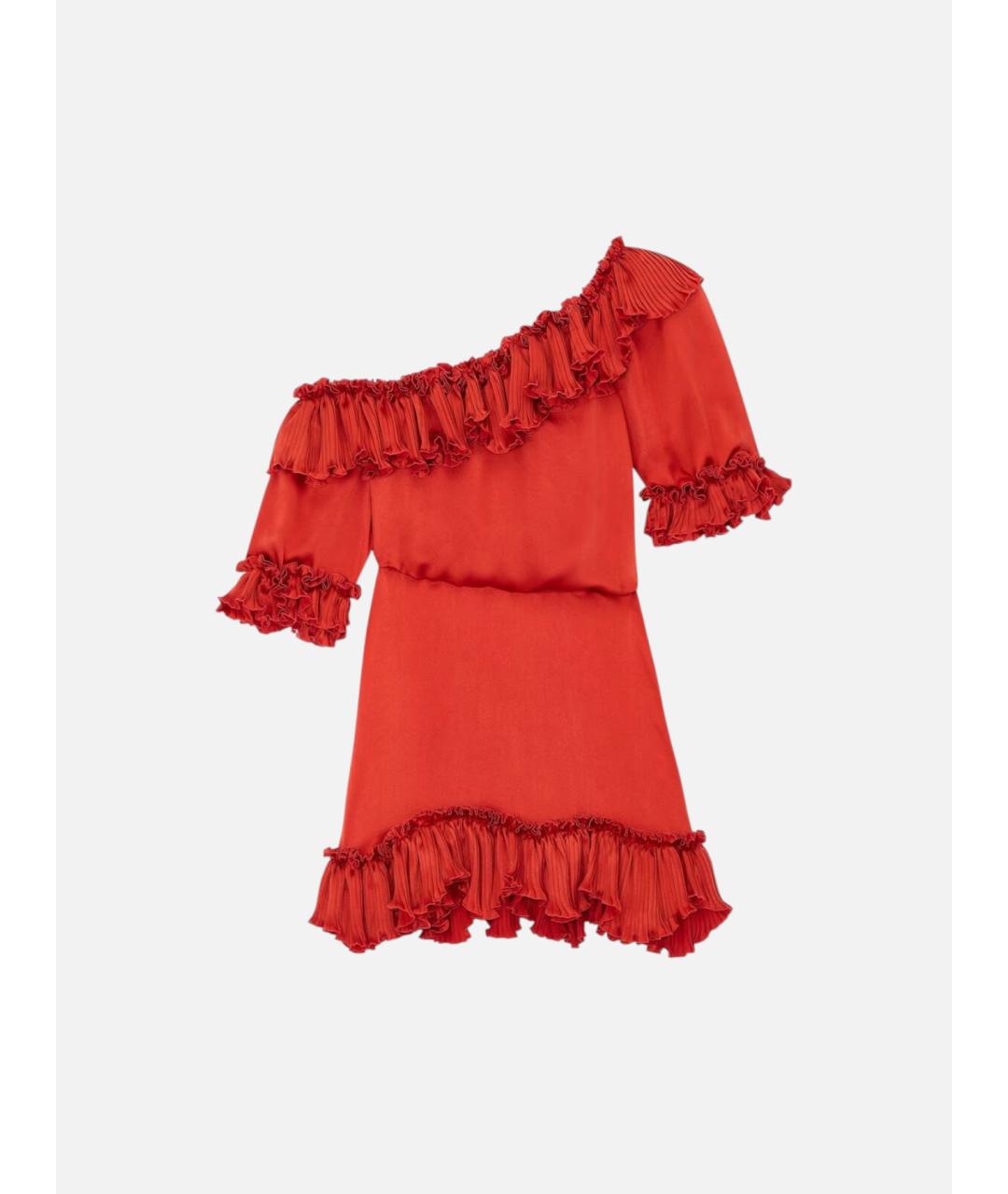 SAINT LAURENT Оранжевое шелковое коктейльное платье, фото 3