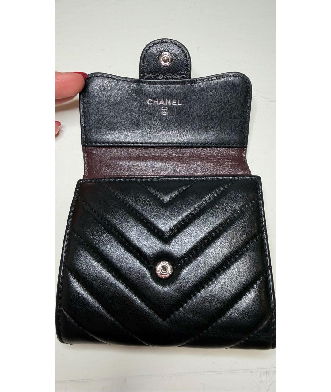 CHANEL Черный кожаный кошелек, фото 2