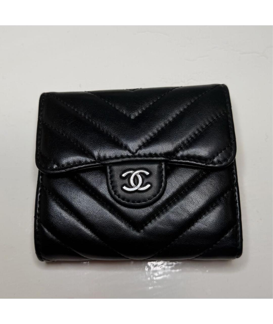 CHANEL Черный кожаный кошелек, фото 9
