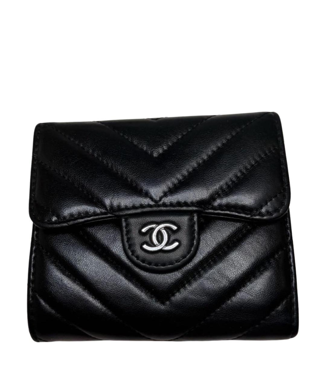 CHANEL Черный кожаный кошелек, фото 1