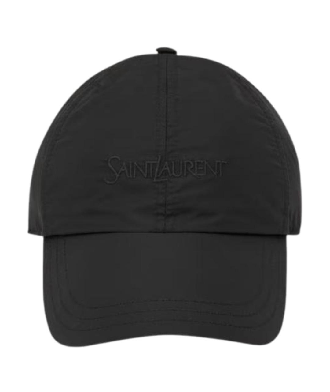 SAINT LAURENT Черная хлопковая кепка, фото 1