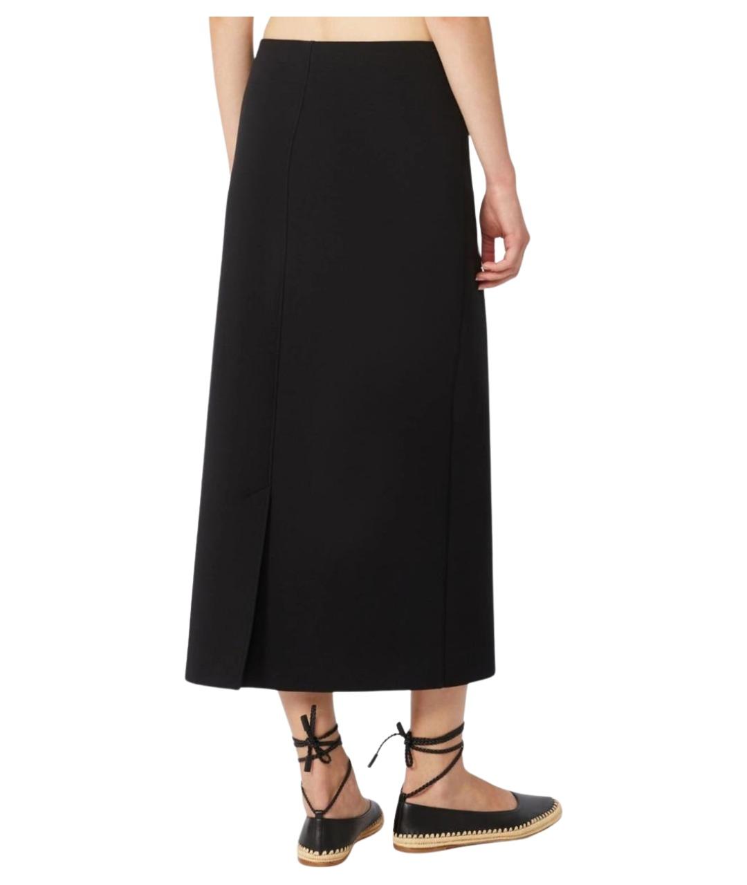 'S MAX MARA Черная хлопковая юбка миди, фото 4