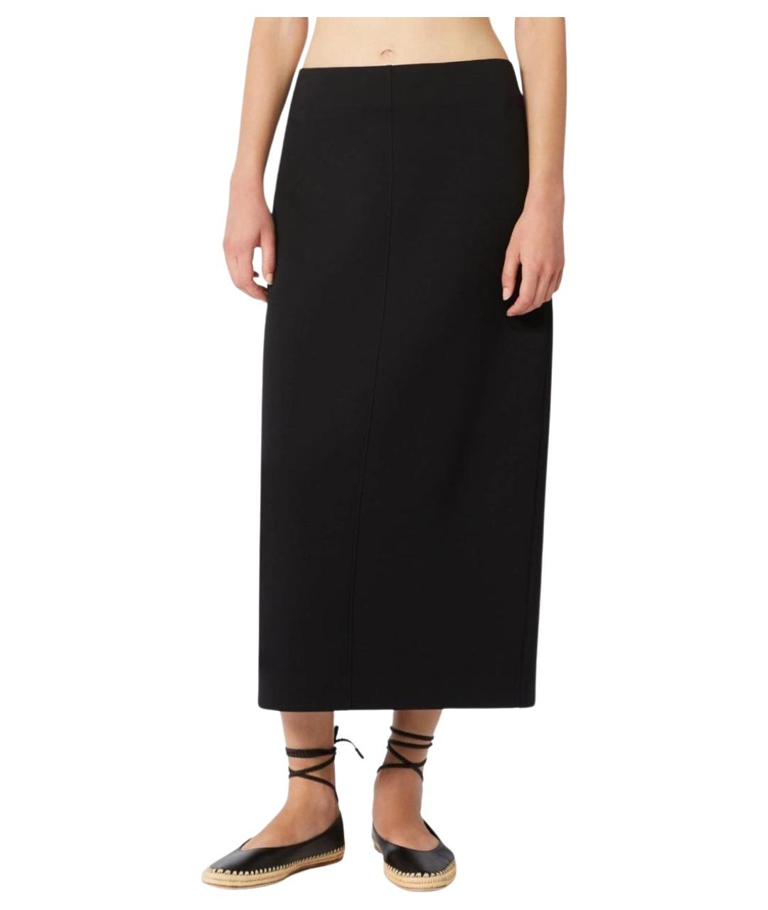 'S MAX MARA Черная хлопковая юбка миди, фото 3