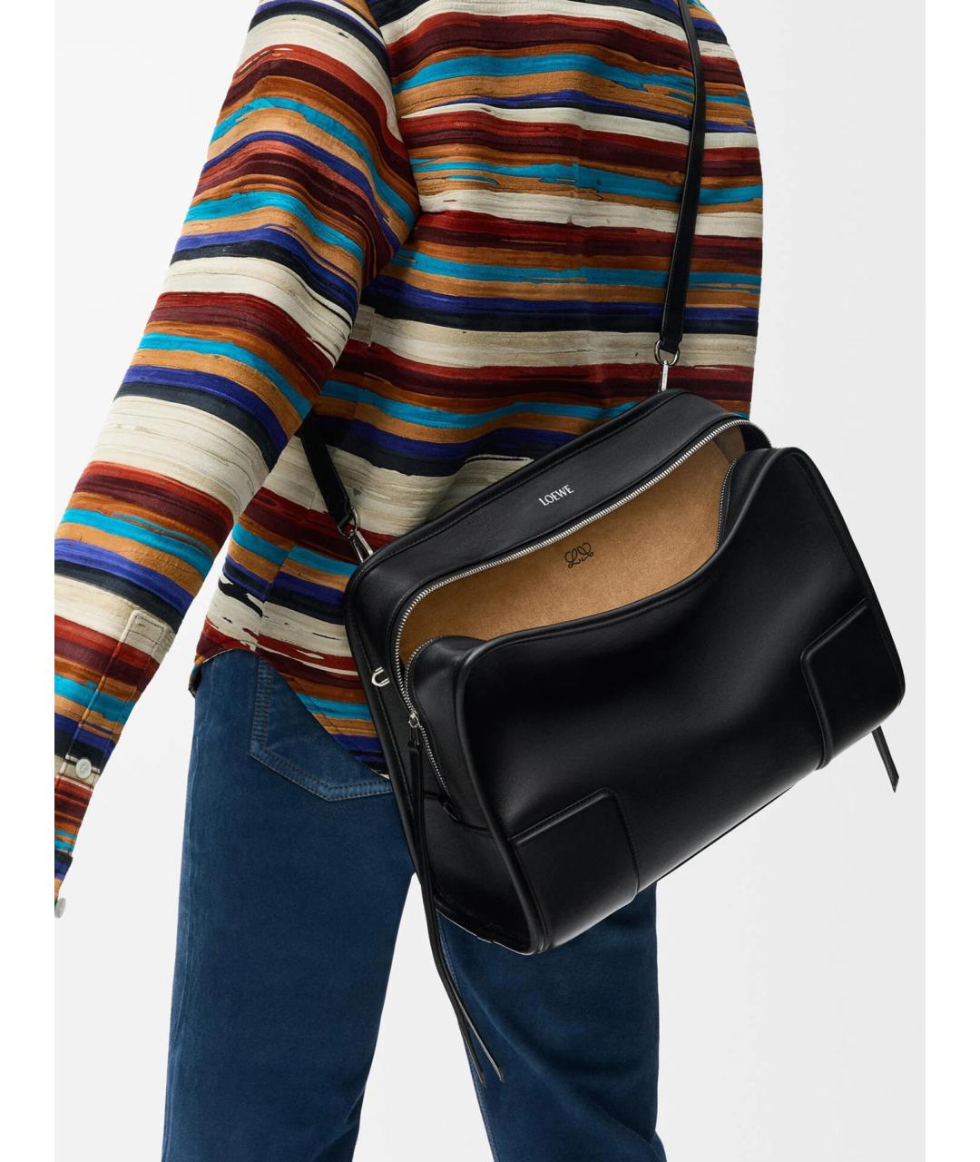 LOEWE Черная кожаная сумка тоут, фото 4