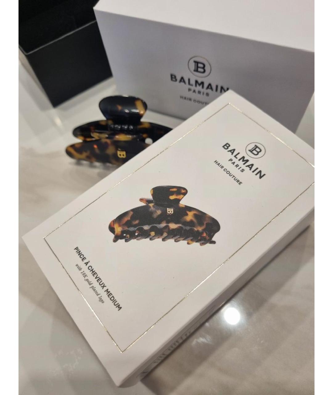BALMAIN Коричневая заколка, фото 4