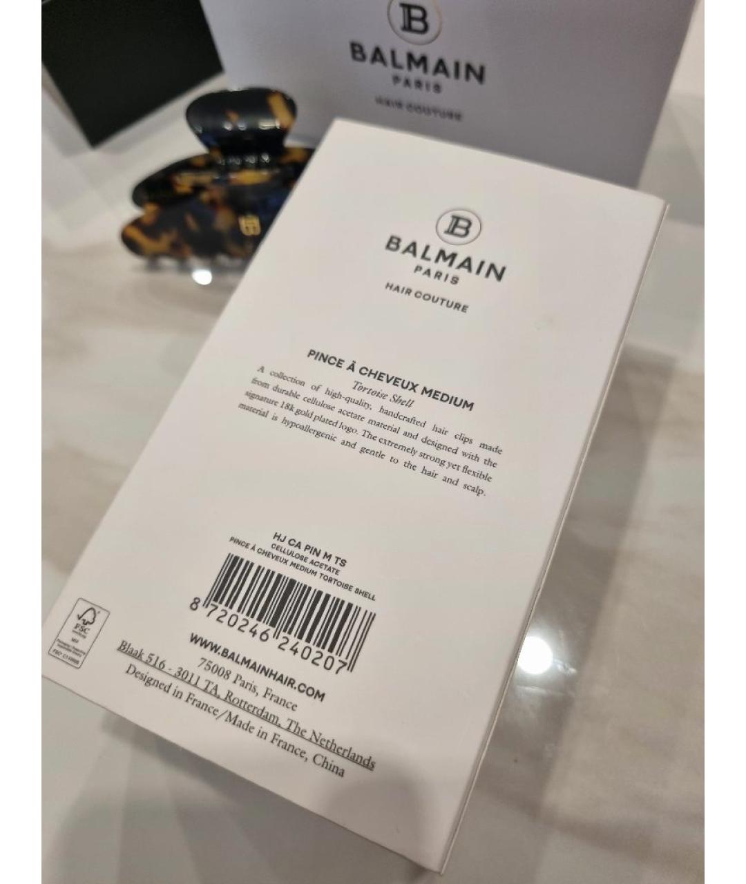BALMAIN Коричневая заколка, фото 7