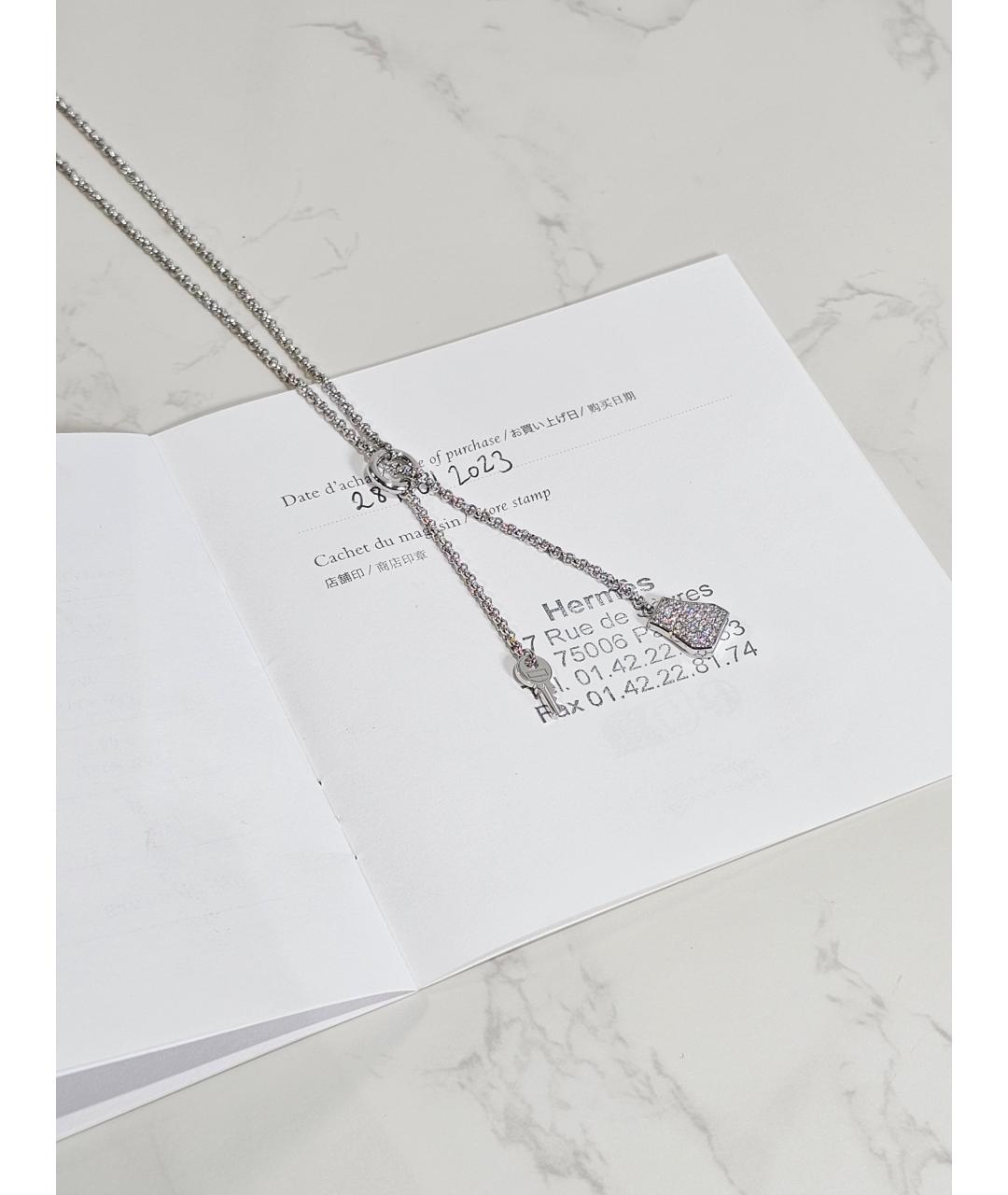 HERMES Серебряное колье из белого золота, фото 2