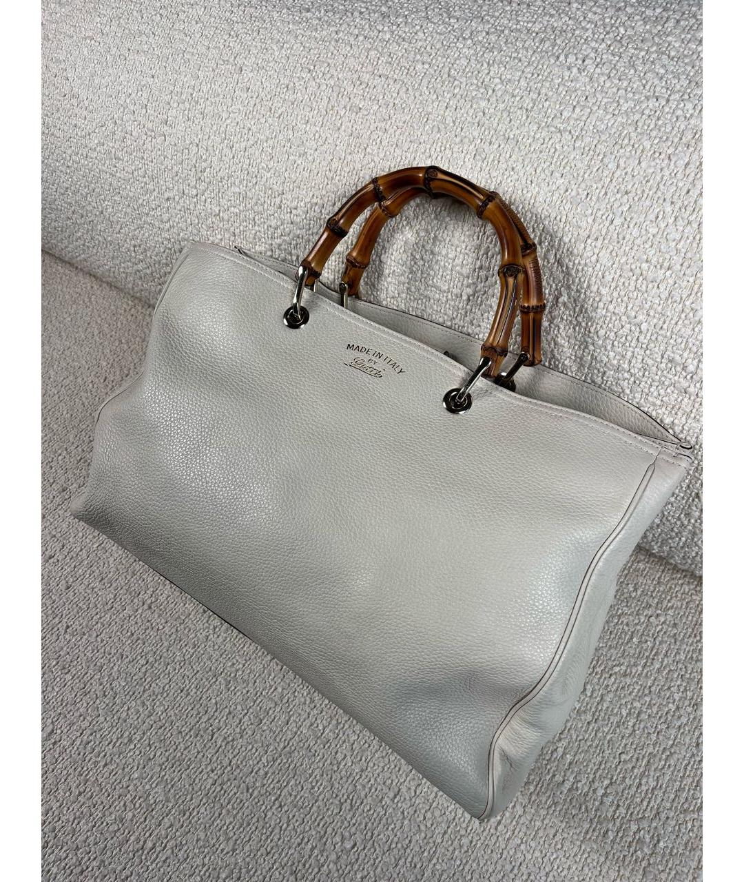 GUCCI Бежевая кожаная сумка с короткими ручками, фото 8