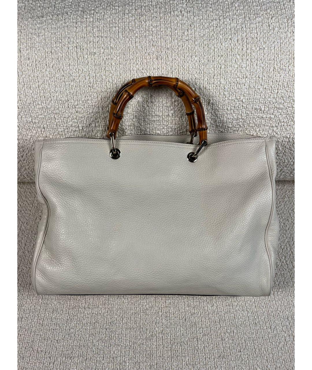 GUCCI Бежевая кожаная сумка с короткими ручками, фото 3