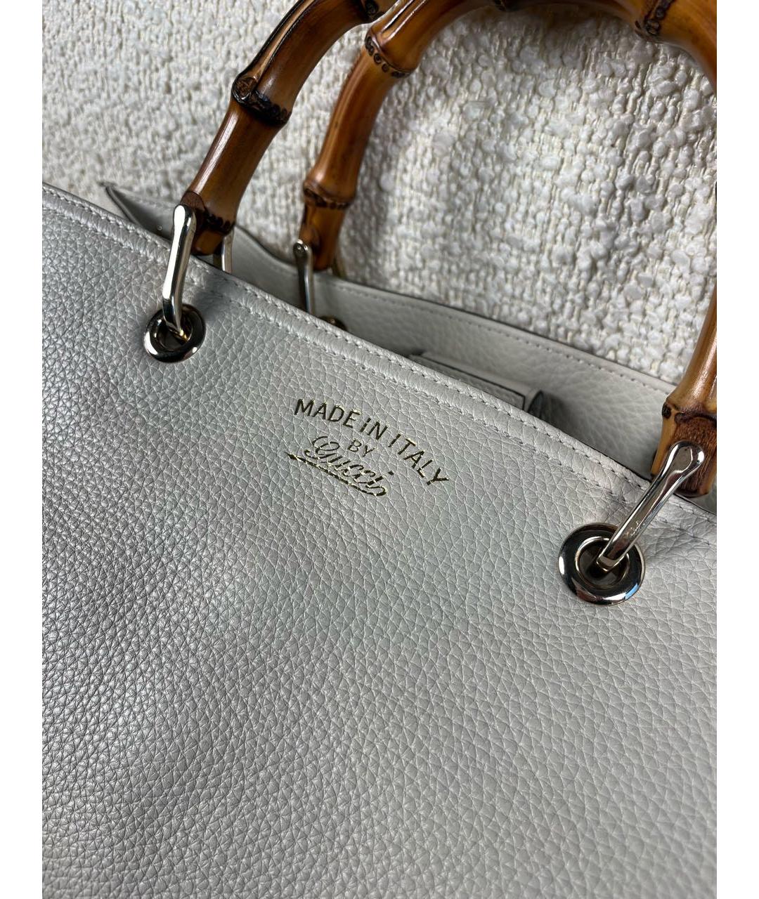 GUCCI Бежевая кожаная сумка с короткими ручками, фото 7