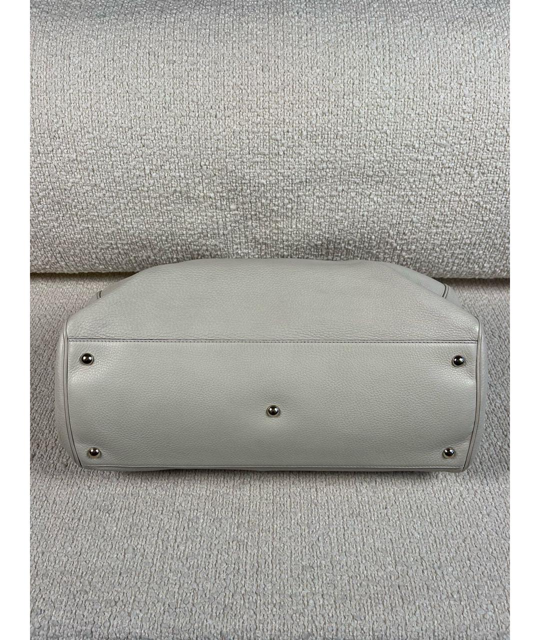 GUCCI Бежевая кожаная сумка с короткими ручками, фото 5