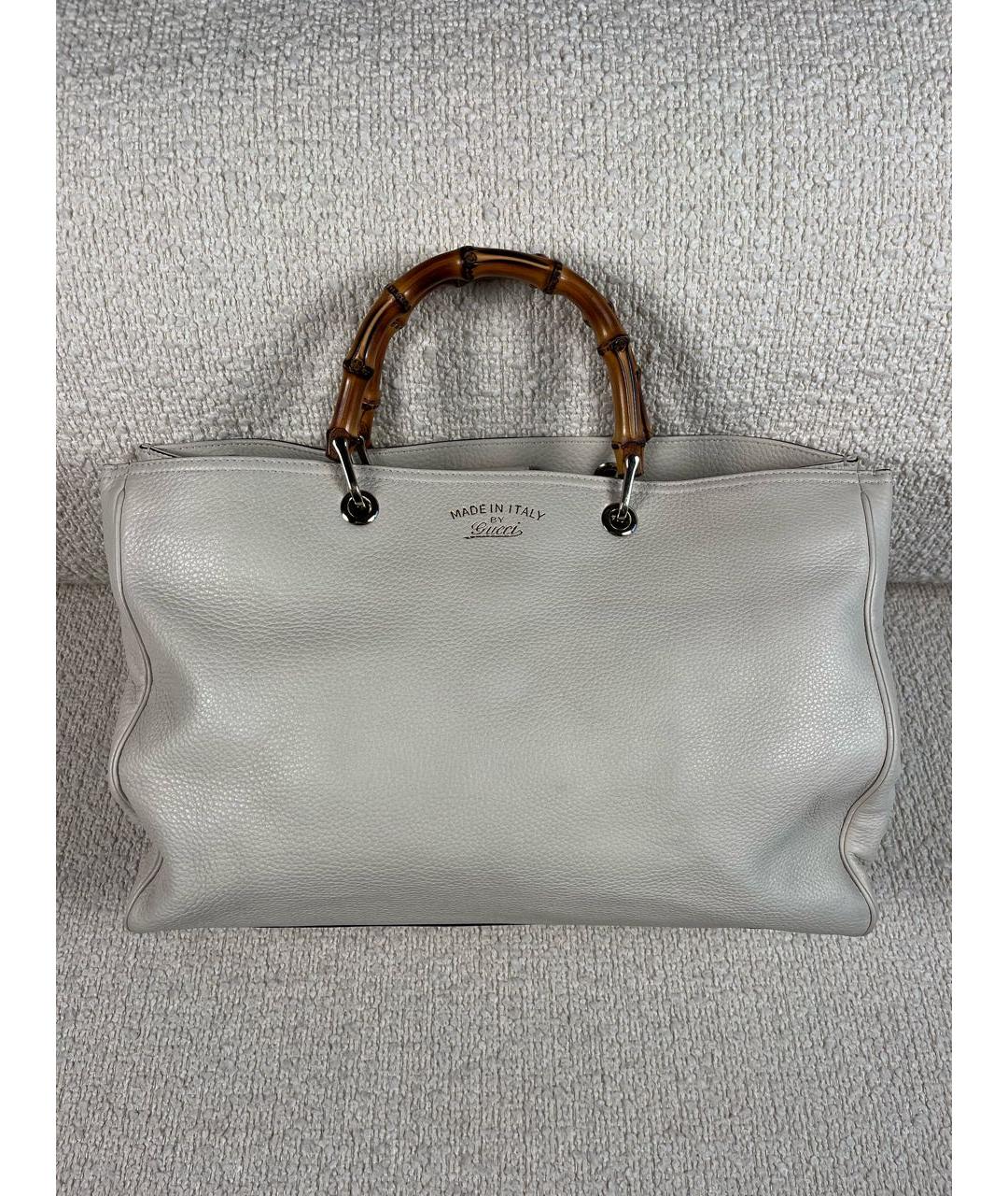 GUCCI Бежевая кожаная сумка с короткими ручками, фото 9