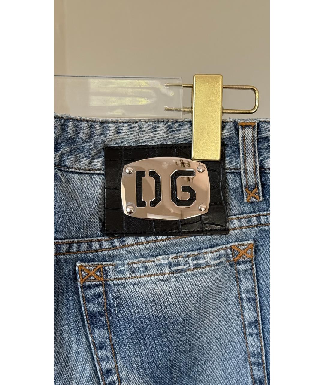 DOLCE&GABBANA Голубые прямые джинсы, фото 3