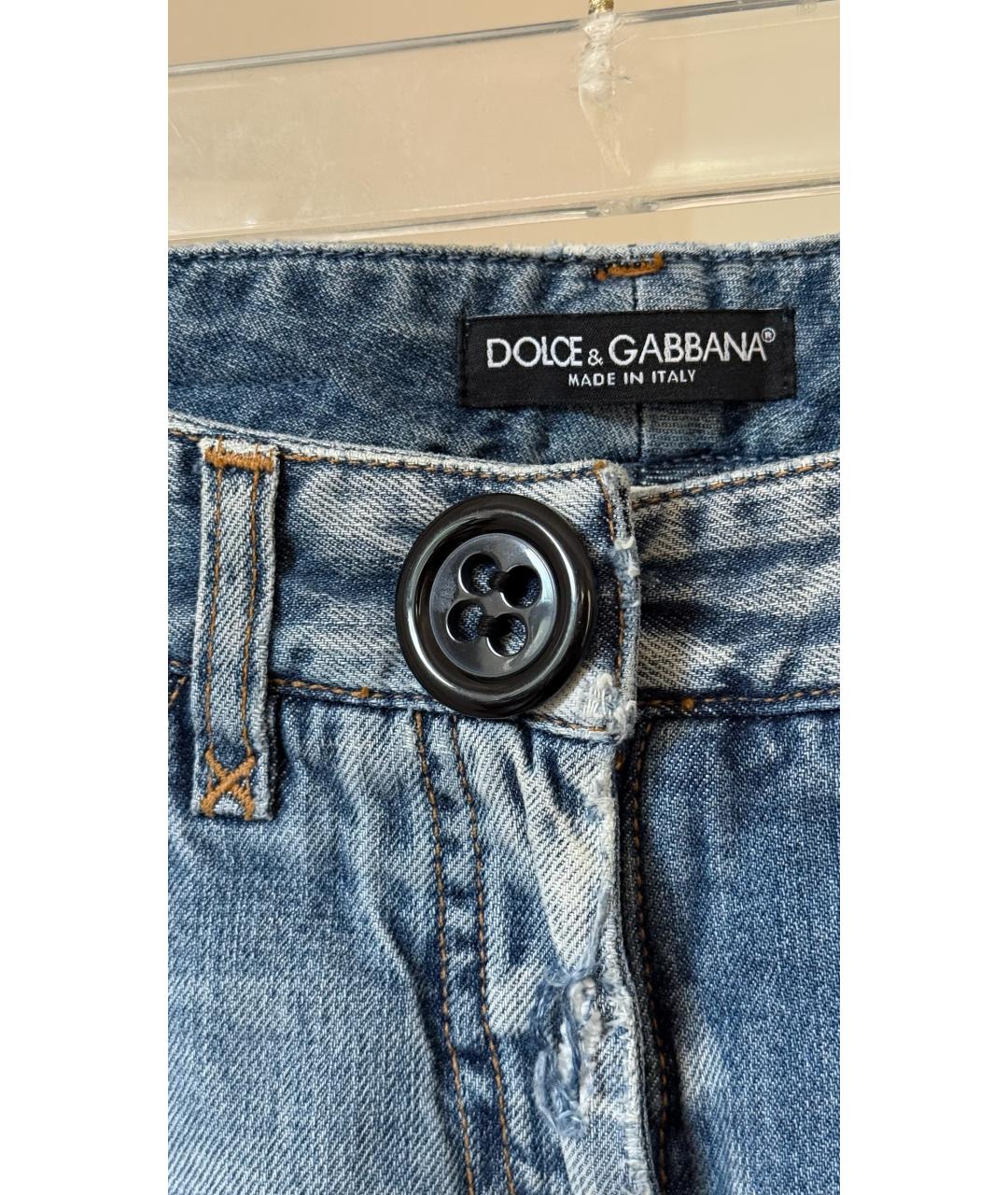 DOLCE&GABBANA Голубые прямые джинсы, фото 6