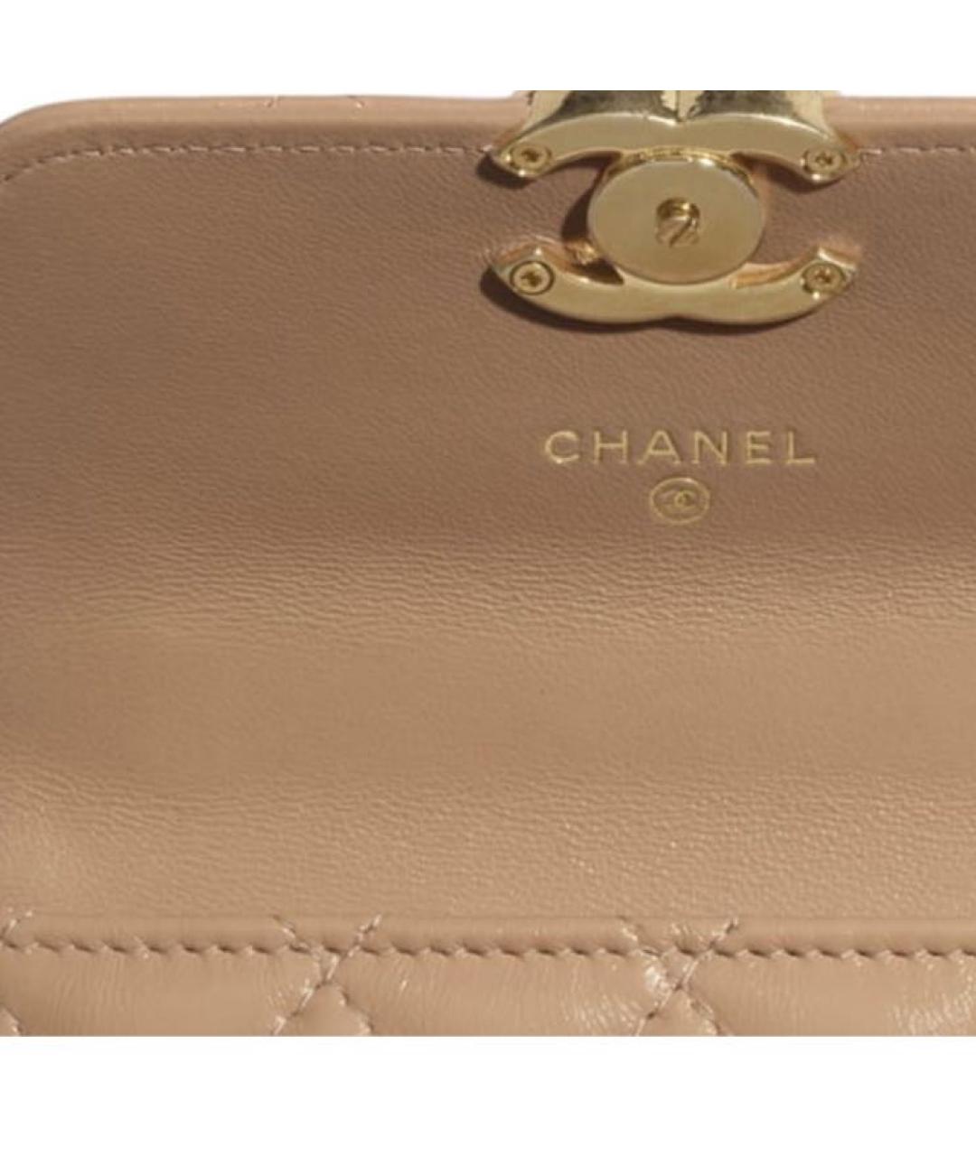 CHANEL Бежевая кожаная сумка через плечо, фото 5