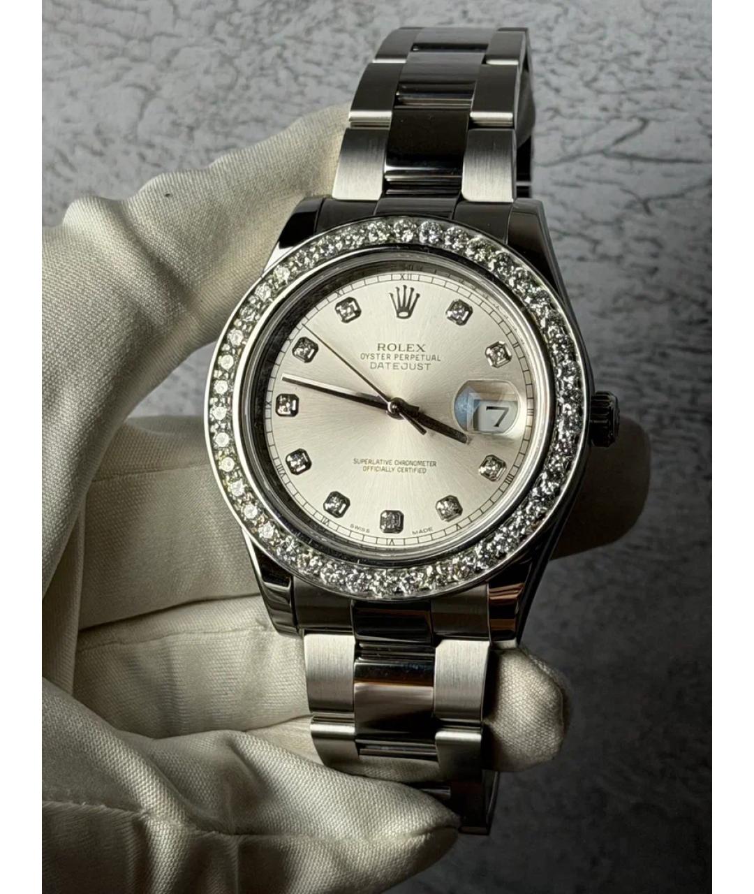 ROLEX Серебряные часы из белого золота, фото 2