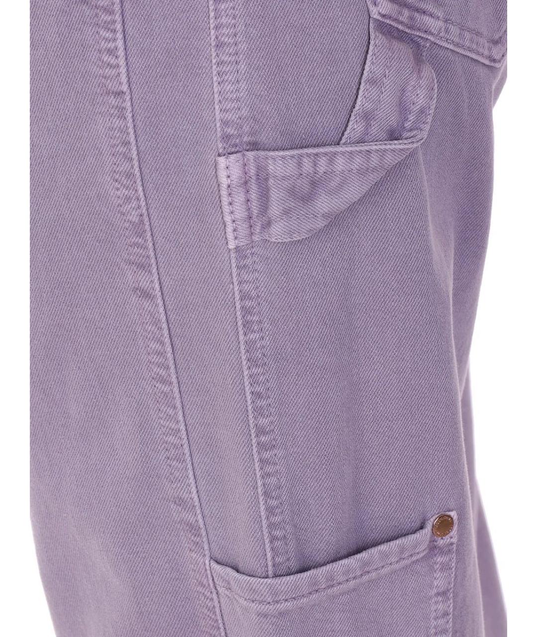 BRUNELLO CUCINELLI Фиолетовые хлопковые прямые джинсы, фото 3