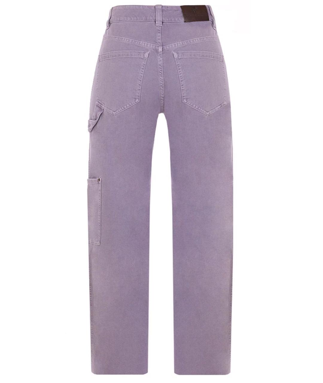 BRUNELLO CUCINELLI Фиолетовые хлопковые прямые джинсы, фото 2