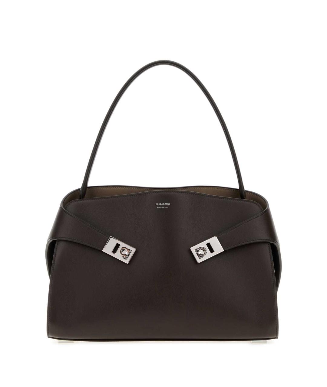 FERRAGAMO Коричневая кожаная сумка через плечо, фото 3