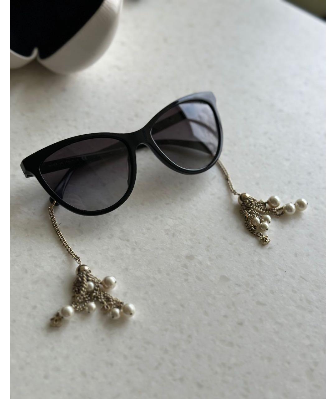 CHANEL Черные пластиковые солнцезащитные очки, фото 2
