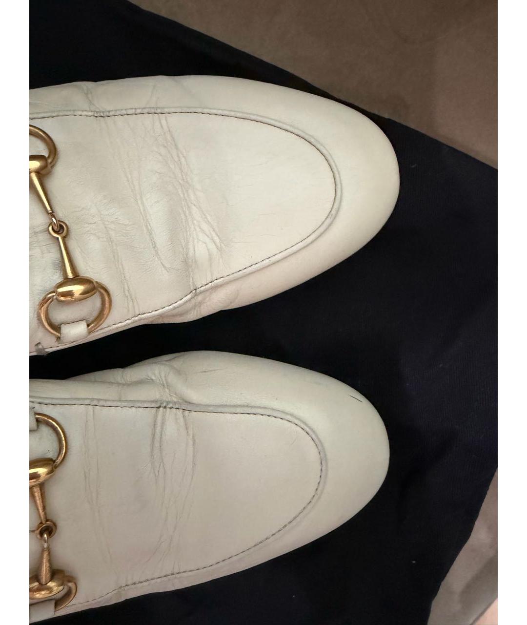 GUCCI Белые кожаные мюли, фото 4