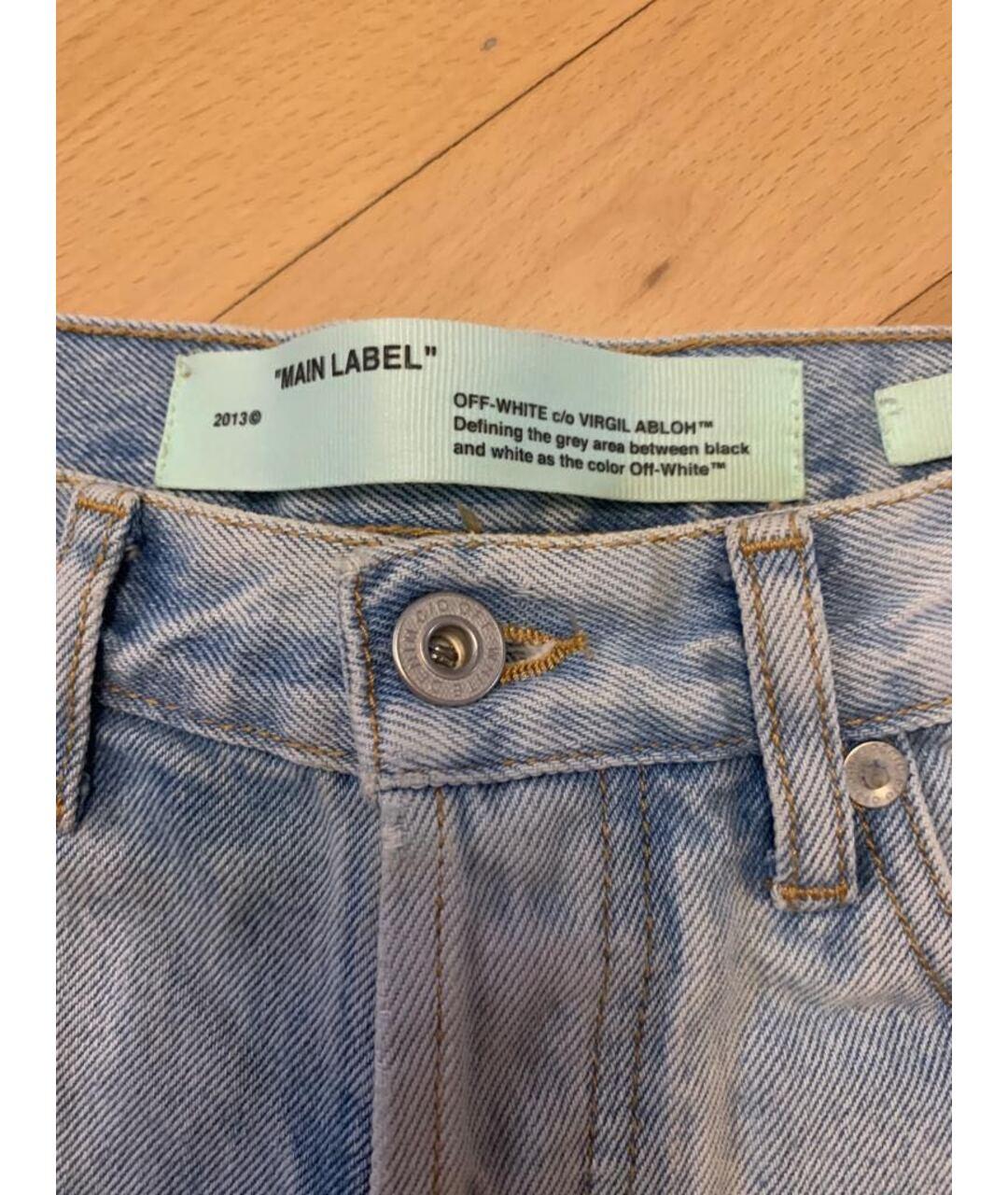OFF-WHITE Голубые деним шорты, фото 3