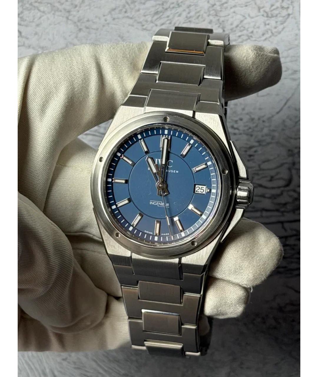 IWC Schaffhausen Синие стальные часы, фото 3