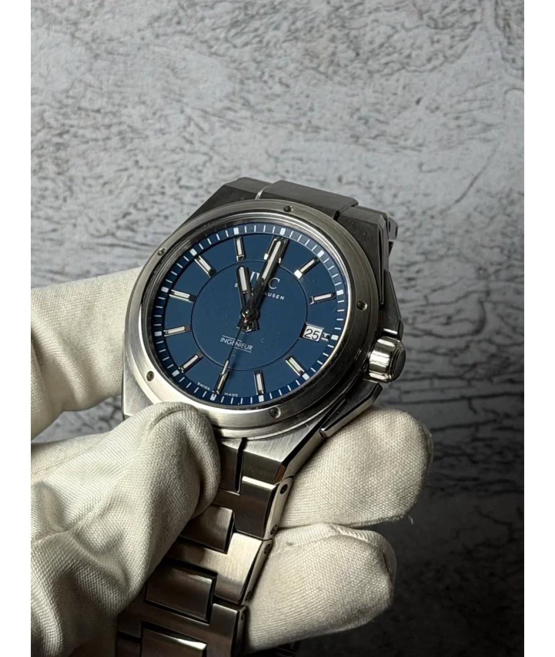 IWC Schaffhausen Синие стальные часы, фото 4