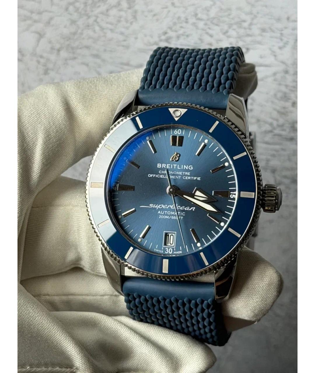 BREITLING Синие металлические часы, фото 2